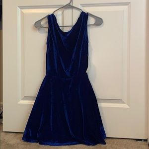 Blue velvet dress